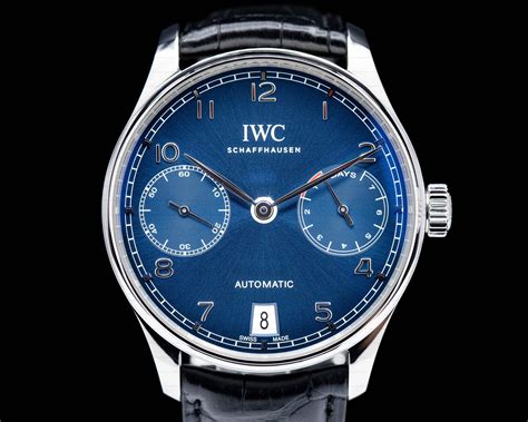 iwc 7 days blue|iwc portugieser watch.